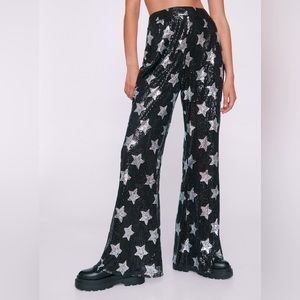 NWT Star Sequin High Waisted Flare Trousers